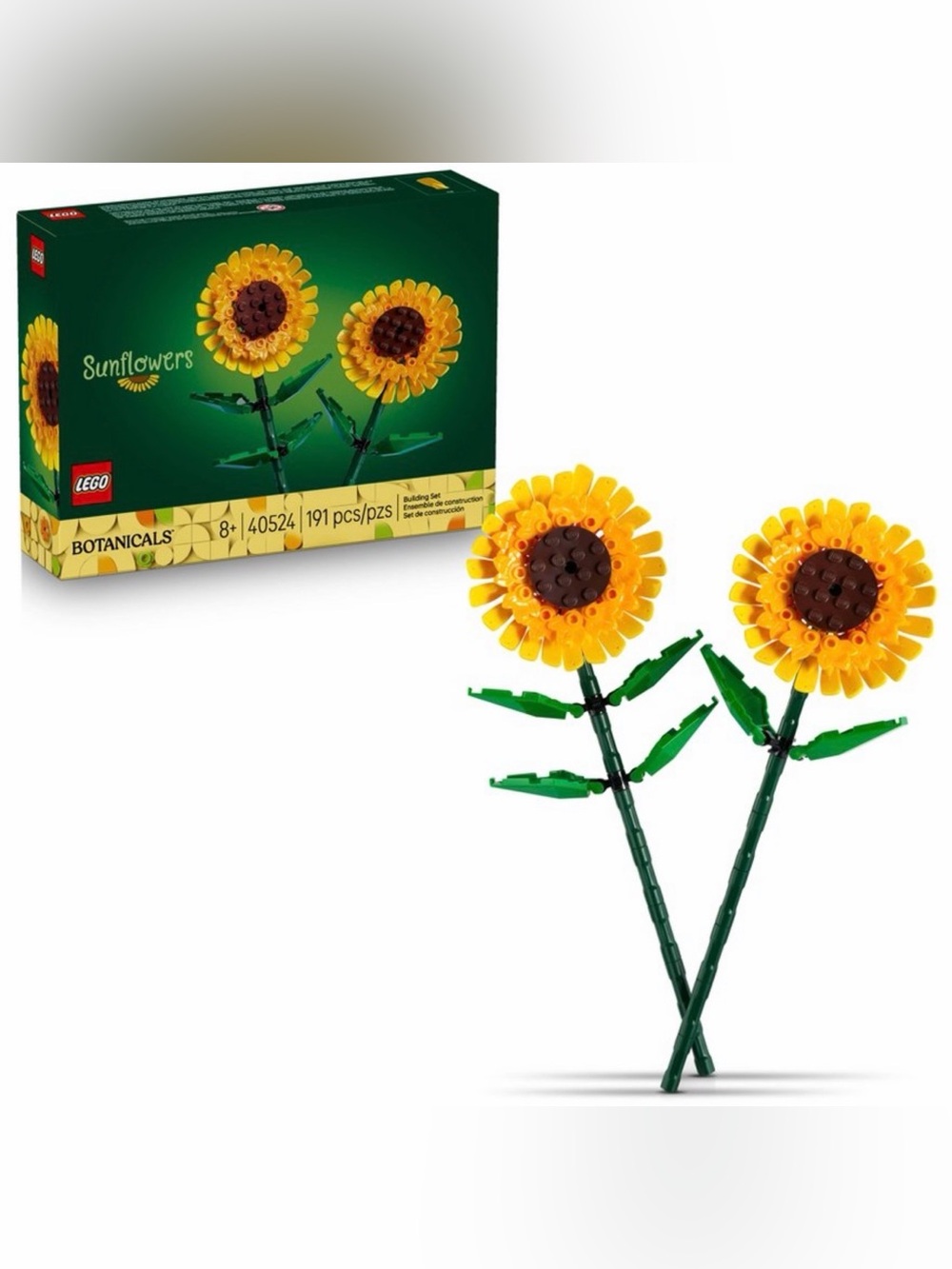 Lego Sunflower Building Set - Yellow & Green Decorative Stems